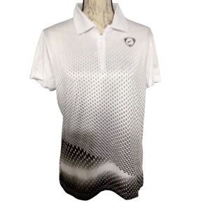 White and Black Gradient Women's Polo Shirt